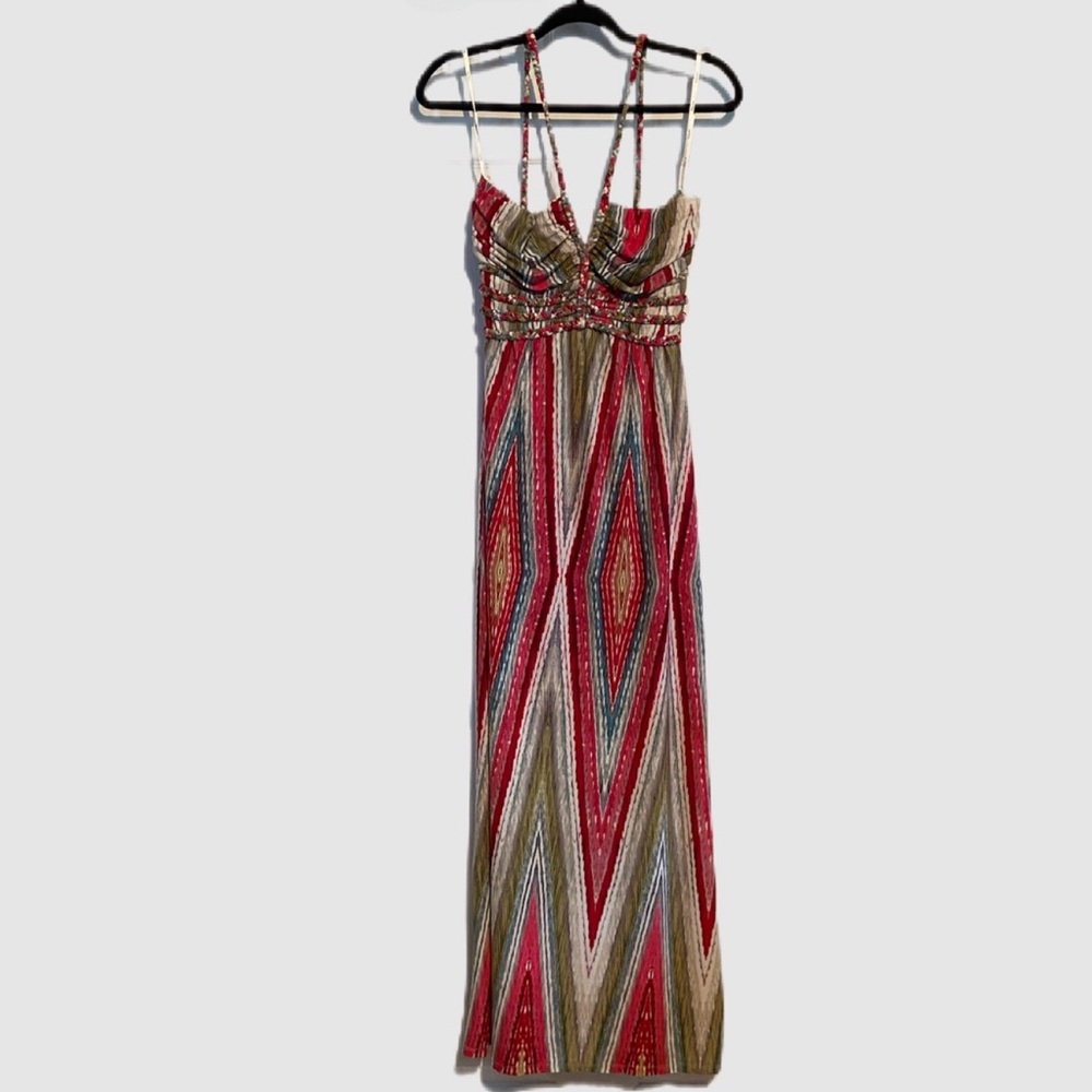 Elegant Multicolor Strappy Maxi Dress